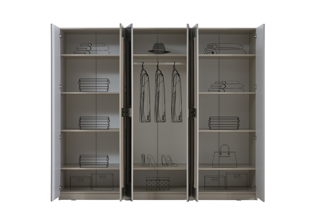 Wardrobe 6 Doors | Luna