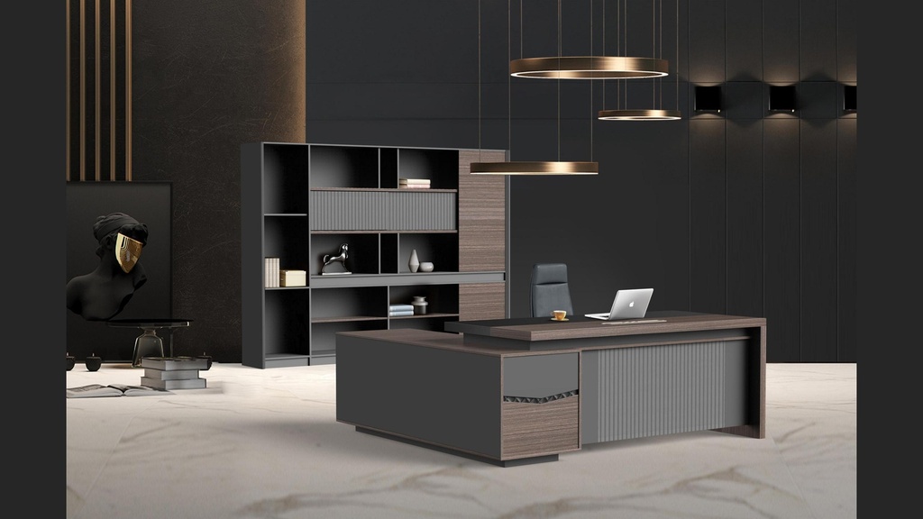 Managerial Desk | 1800W*1600D*760H | B1009 Tech Wood | ZC-03D18	