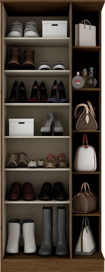 Shoe Rack + Mirror Duetto | Brown | D182-130