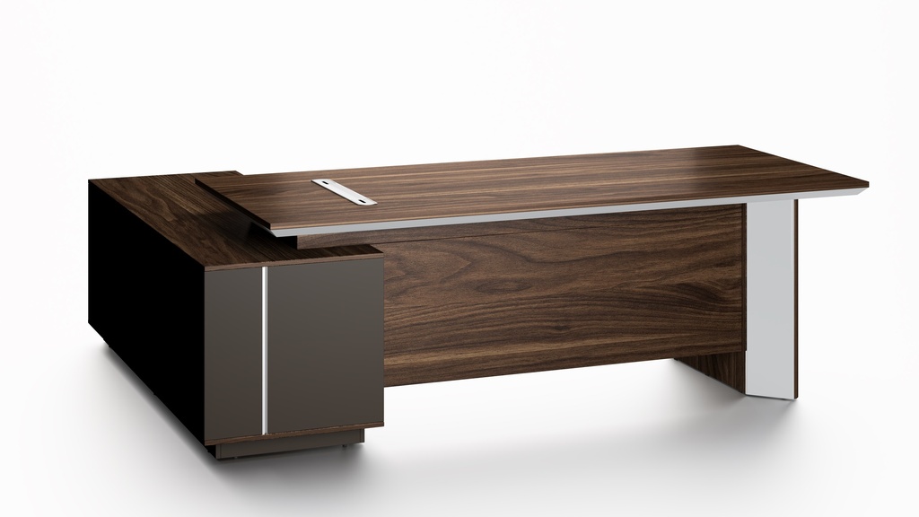 Executive Office Desk 2400 + Return | L/R | Walnut | Boston