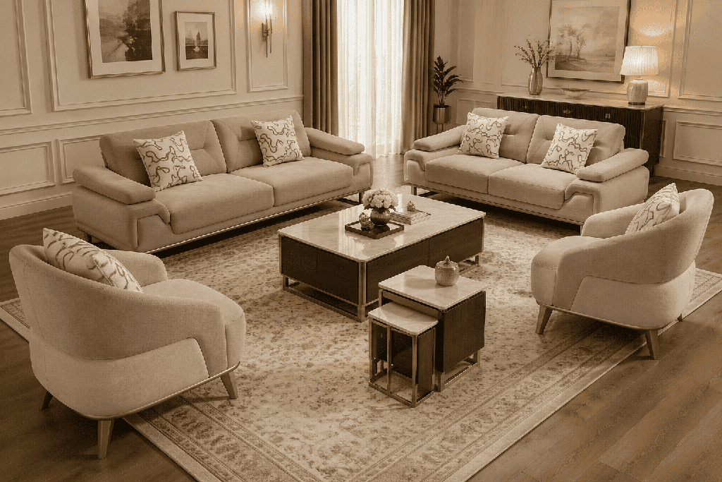Sofa Set 3+3+1+1 | Bahar