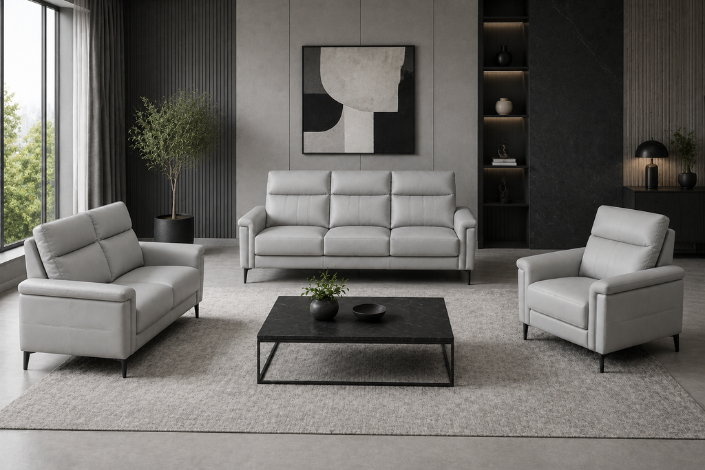 Sofa Set 3+2+1 | Half Leather | Stockholm 029