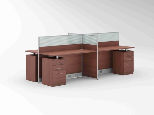 [HJ1WS07] Alu. Workstation | 4 Seater | 600 | H18-4