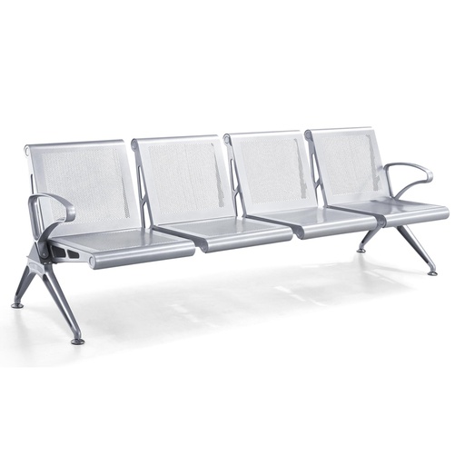 [GY1LC13] Silver Steel Public Seating | 4 Seater