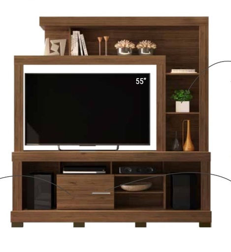 [LBZ2MTU10] Entertainment Center | TV 55" | Walnut | Ipanema