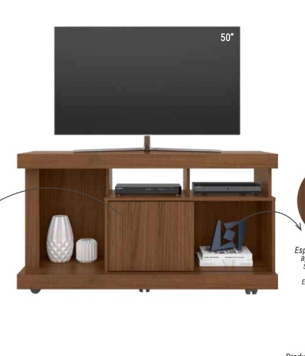 [LBZ2STU01] Rack | TV 50" | Walnut | Quartzo