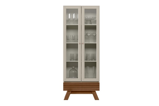 [LBZ2BH01] Glass Cabinet | Freijo/OffWhite | Marsala