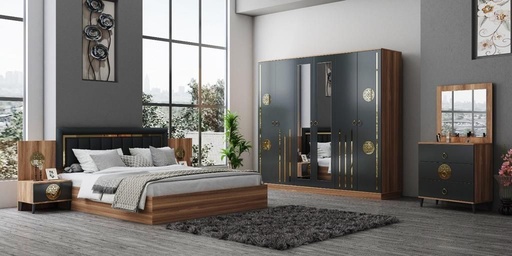 [OC2KBRS38] King Bedroom Set + Wardrobe | Hermes 21