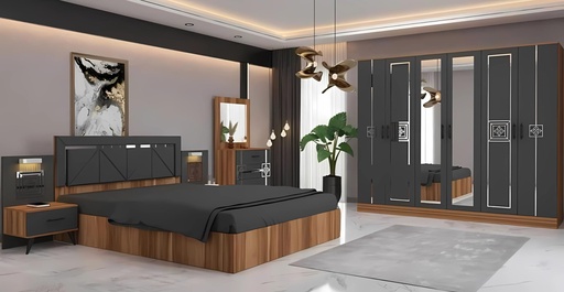 [OC2KBRS40] King Bedroom Set + Wardrobe | Helen