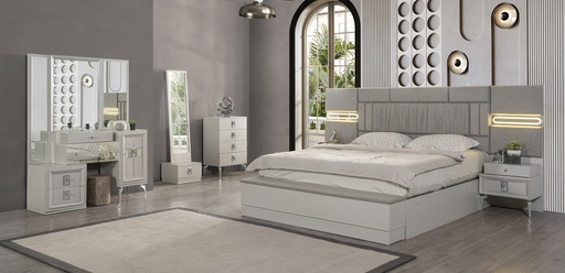 [OC2KBRS48] King Bedroom Set + Wardrobe | 10 PC | Lora