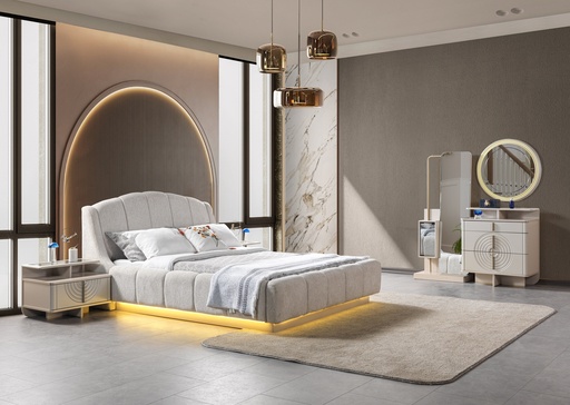 [TK2KBRS61] King Bedroom Set 5 PC | Nehir