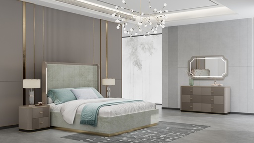 [FT2KBRS67] King Bedroom Set 5 PC | Mocha