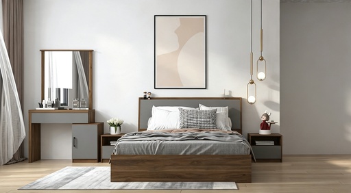 [KN2QBRS04] Queen Bedroom Set 5 PC | Nina